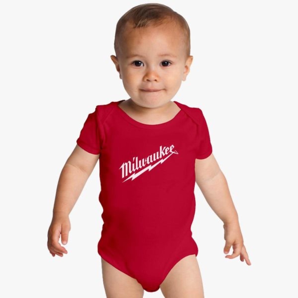 ♥️ Onesie MILWAUKEE - Red & White - Nothing Butt Heavy Duty - LISTING IS FOR ONE